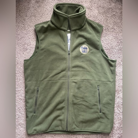 Cobble Hill Jackets & Blazers - Olive Green Polar Fleece Cobble Hill Puzzle Vest